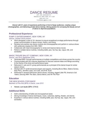 how to write a dance resume: finding your unique voice in the competitive dance industry